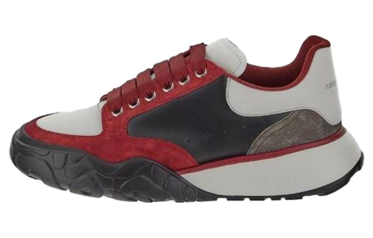 AMC Color Block Low-top Leather Sneakers 'Red Black Grey' 667799WID6J8829  #