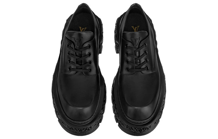 LV LV Platform Lace Up Loafers 'Black' 1AAHAT #