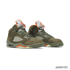 Olive Jordan 5 Sneakers