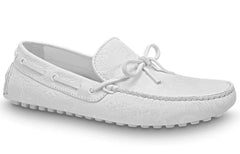 LV Arizona Moccasin Shoes 'White Logo Monogram' 1A5Y93 #