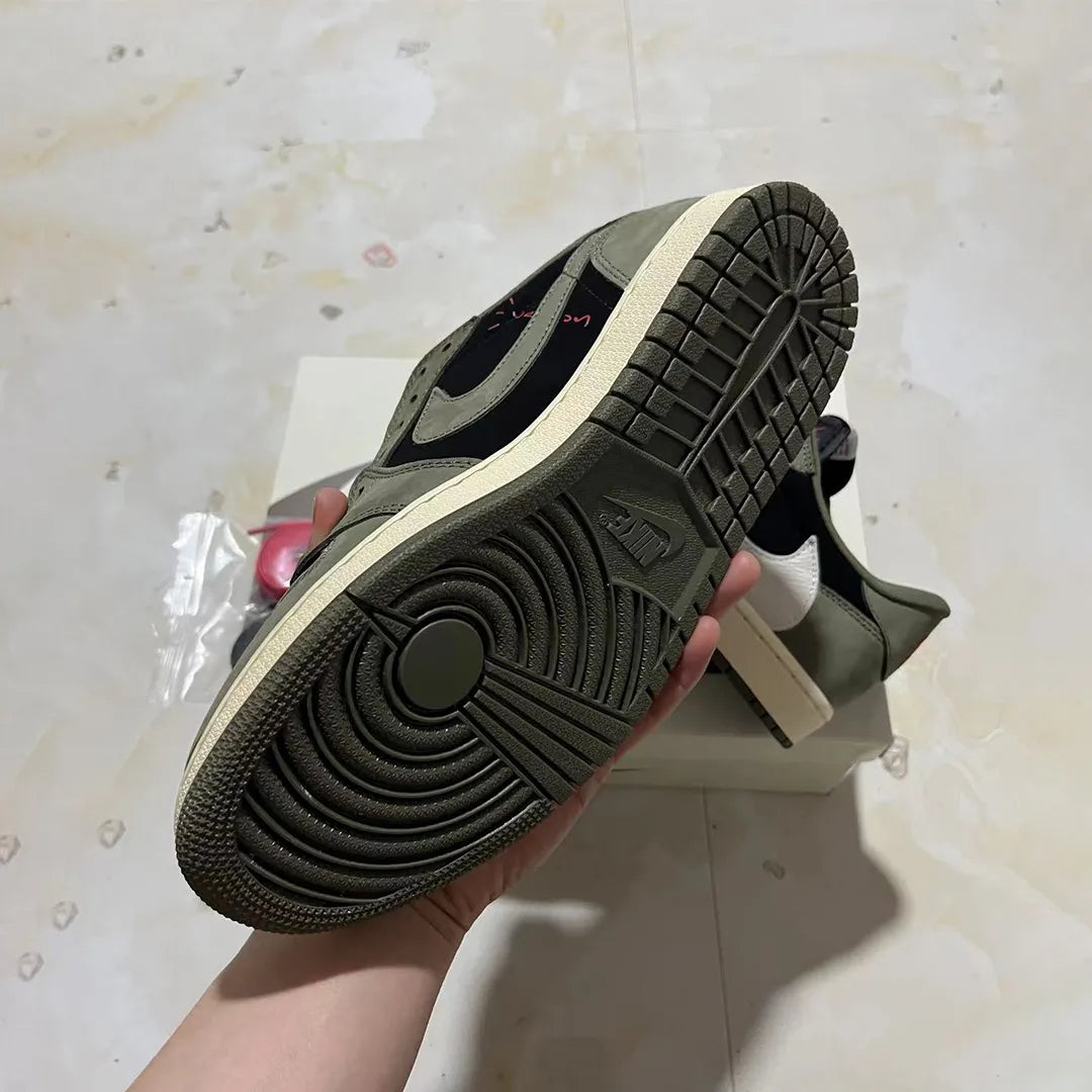 AJ 1 Low OG x Travis Scott Black Olive Shoes Sneakers – nk0003548