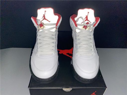 AJ 5 Retro Fire Red Silver Tongue