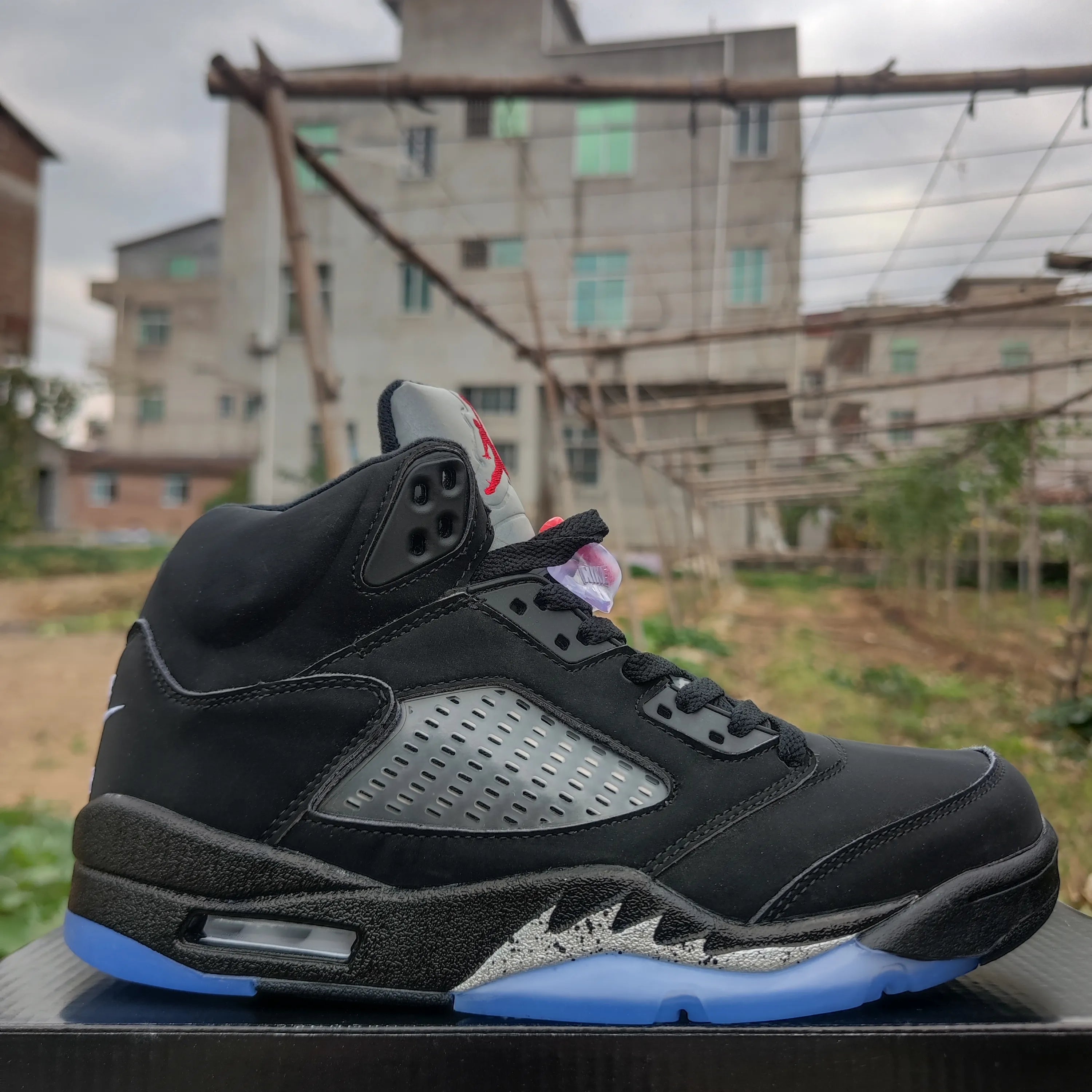 AJ 5 Retro Black Metallic Shoes Sneakers