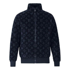 LV LV Monogram Jacquard Fleece Zip-Through Jacket Blue 1A8ECV #