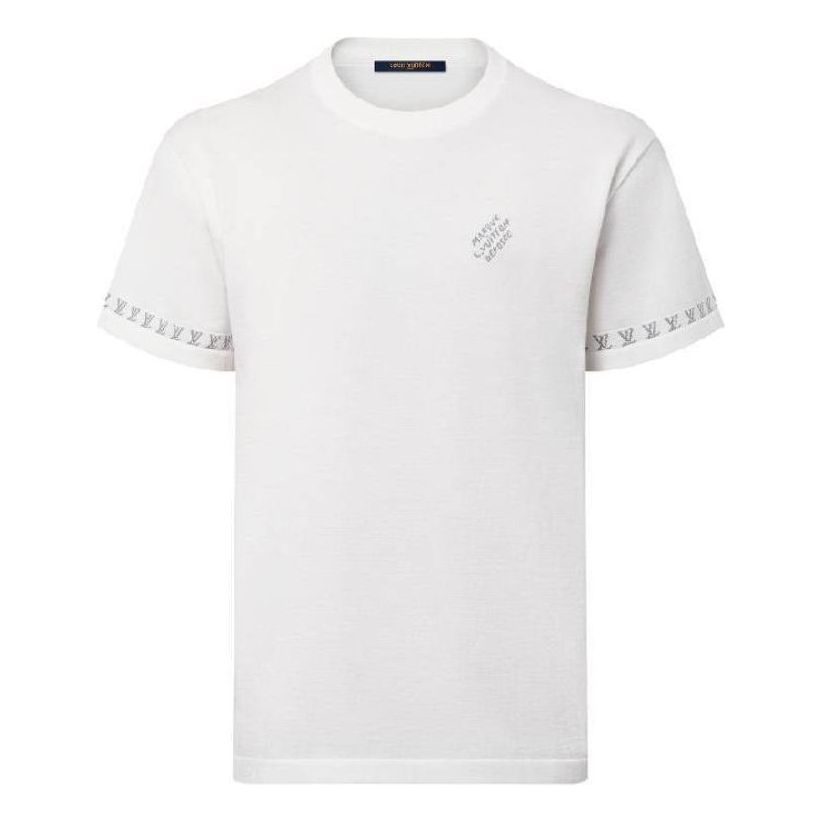 LV Cotton Crewneck T-shirt 'White' 1AFQS9 #